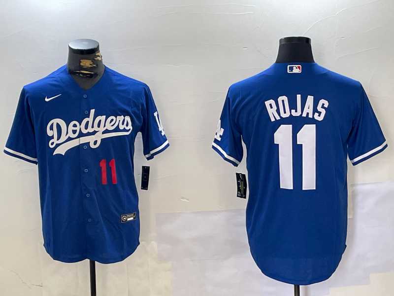Men%27s Los Angeles Dodgers #11 Miguel Rojas Number Blue Cool Base Stitched Jersey->los angeles dodgers->MLB Jersey